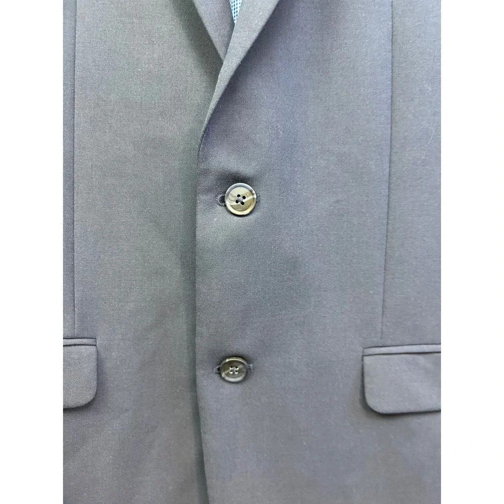 Egara Suit Jacket Mens 40 Long Blue Skinny Fit Stretch Gingham Lining‎ Preppy